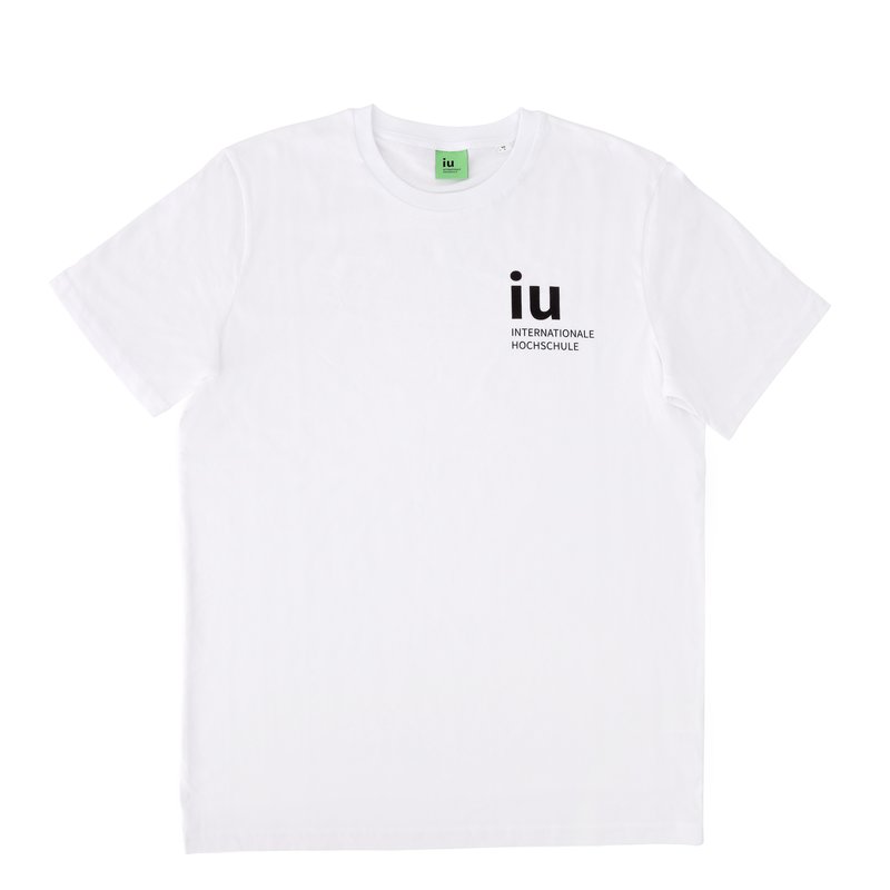 IU White unisex t-shirt - neck label neon green IU White unisex t-shirt - neck label neon green