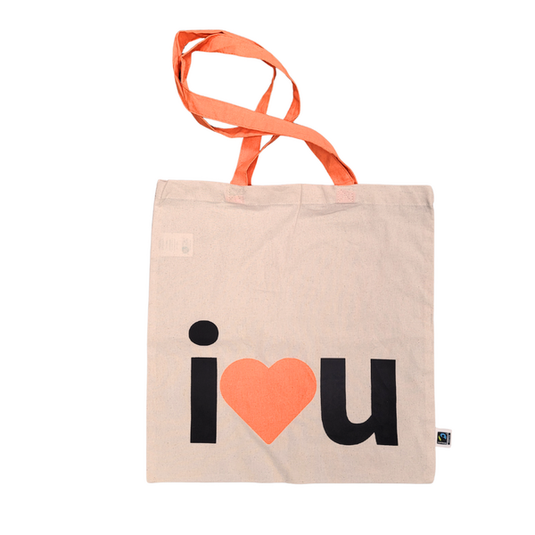 Fairtrade Baumwolltasche mit farbigen Henkeln