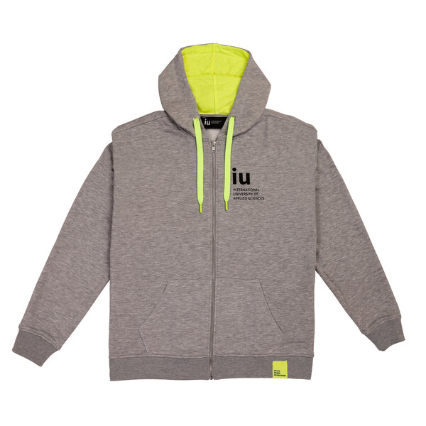 Hoodie Zipper grau mit farbiger Kordel | Online kaufen im IU Shop