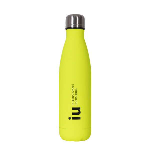 Stainless steel drinking bottle - 500ml - in neon yellow | IU Shop