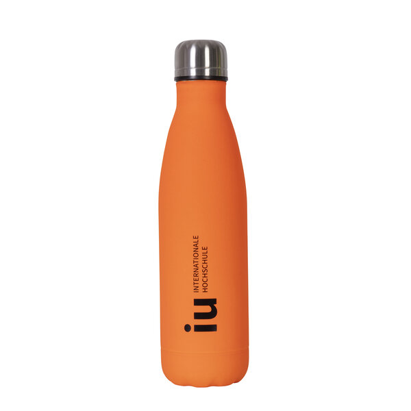 Stainless steel drinking bottle - 500ml - in neon orange | IU Shop