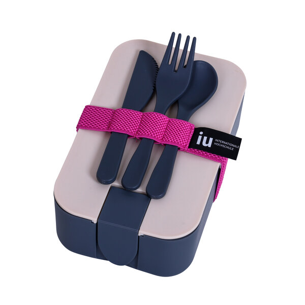 IU Lunchbox, nachhaltig, mit Besteck und Handyhalter