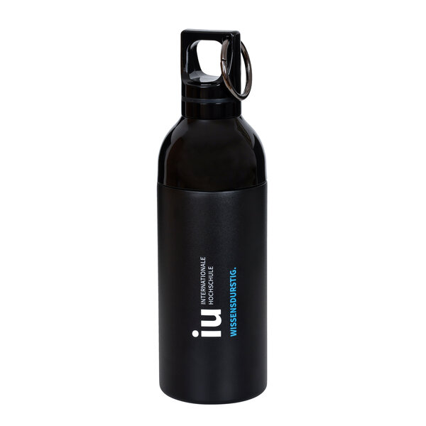 IU Trinkflasche, 750 ml, recycelter Edelstahl, auslaufsicher, mit Karabiner