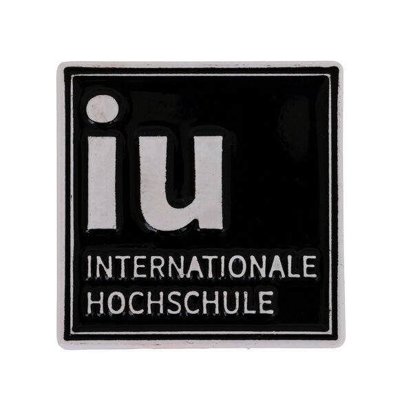 IU Magnet Pin, Embossed Iron, Silver, Magnetic Closure, 25 mm