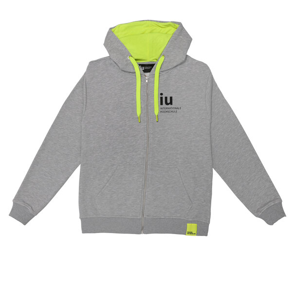 Hoodie Zipper grau mit farbiger Kordel | Online kaufen im IU Shop