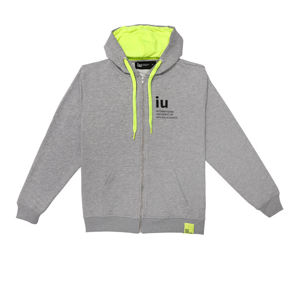 Hoodie Zipper grau mit farbiger Kordel | Online kaufen im IU Shop