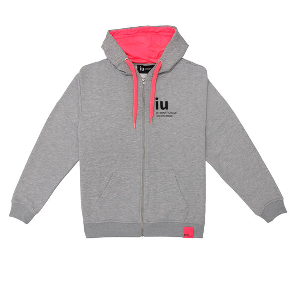 Hoodie Zipper grau mit farbiger Kordel | Online kaufen im IU Shop