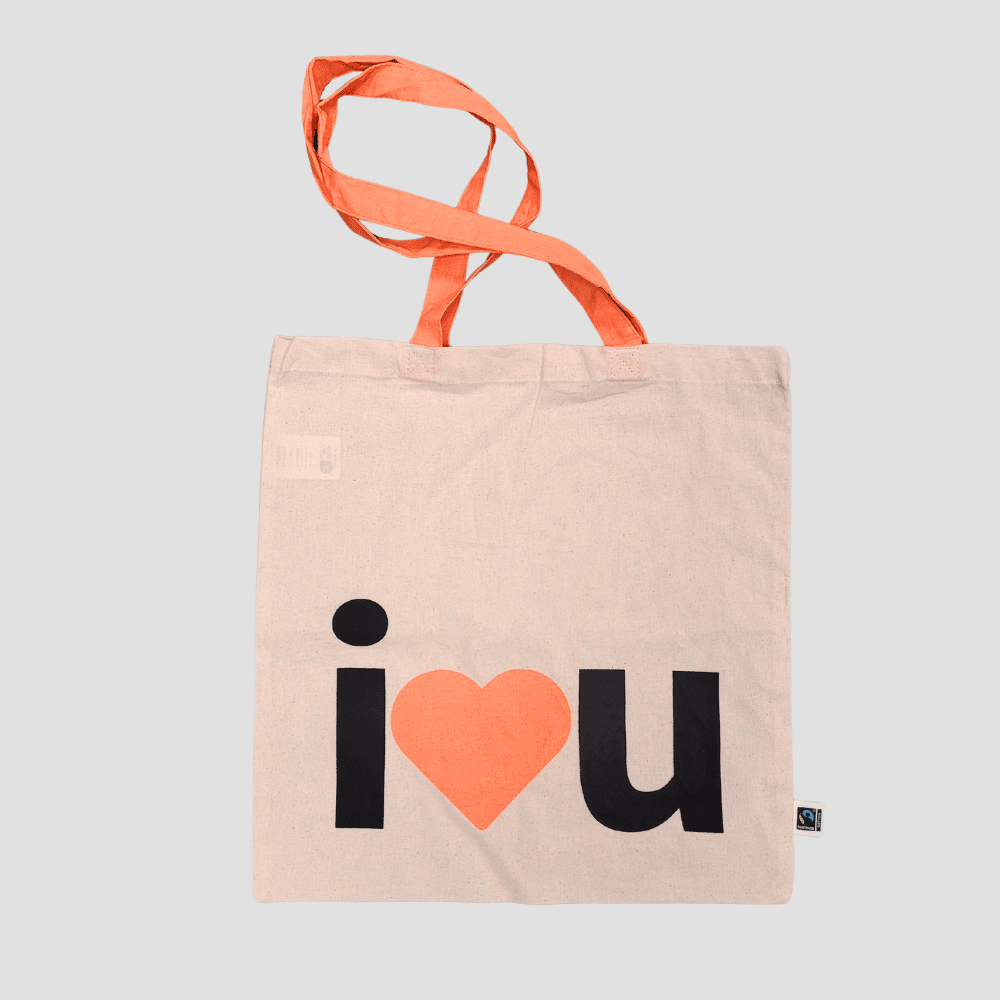 Fairtrade Baumwolltasche mit farbigen Henkeln