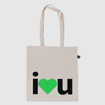 Jute bag - "I<3U" Natural