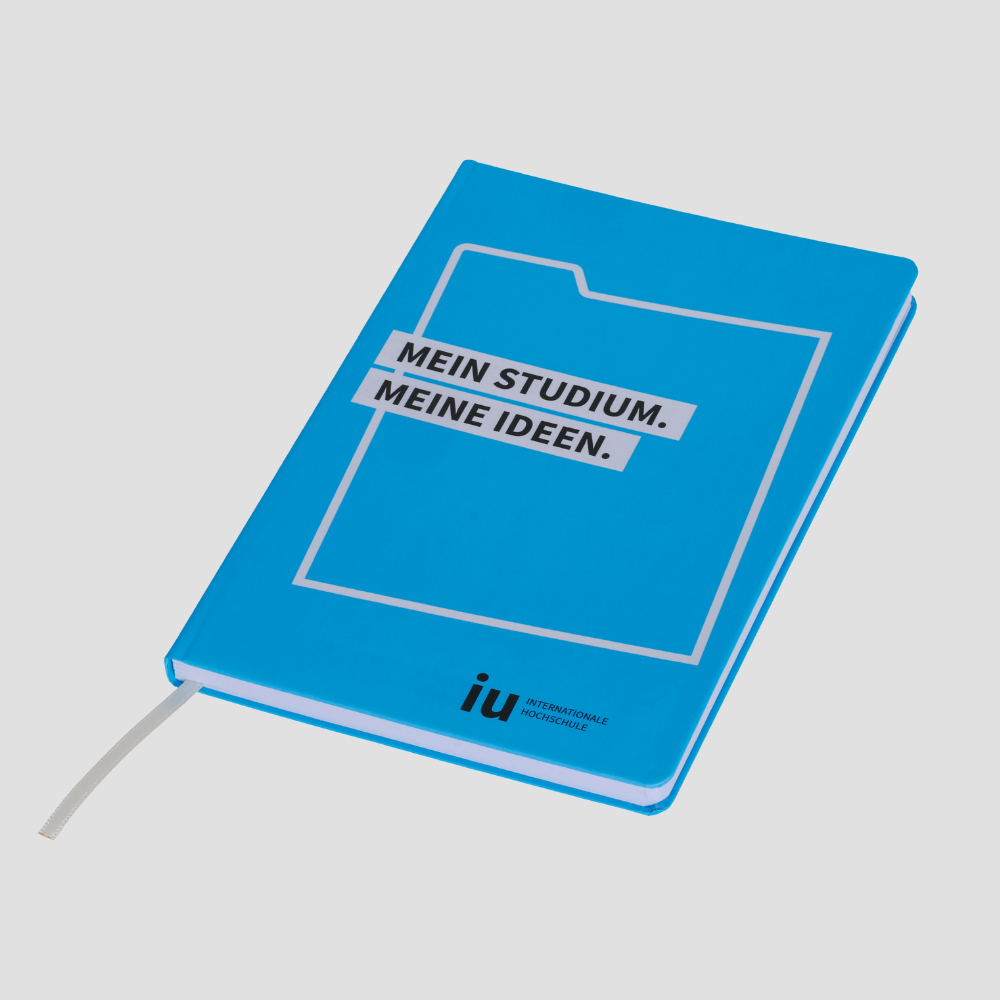 IU Notizbuch, Neonblau, nachhaltig und kompakt | Online kaufen im IU Shop