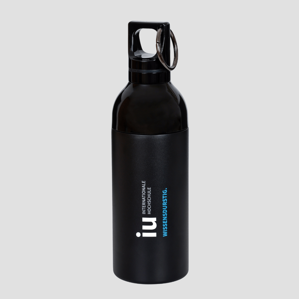 IU Trinkflasche, 750 ml, recycelter Edelstahl, auslaufsicher, mit Karabiner