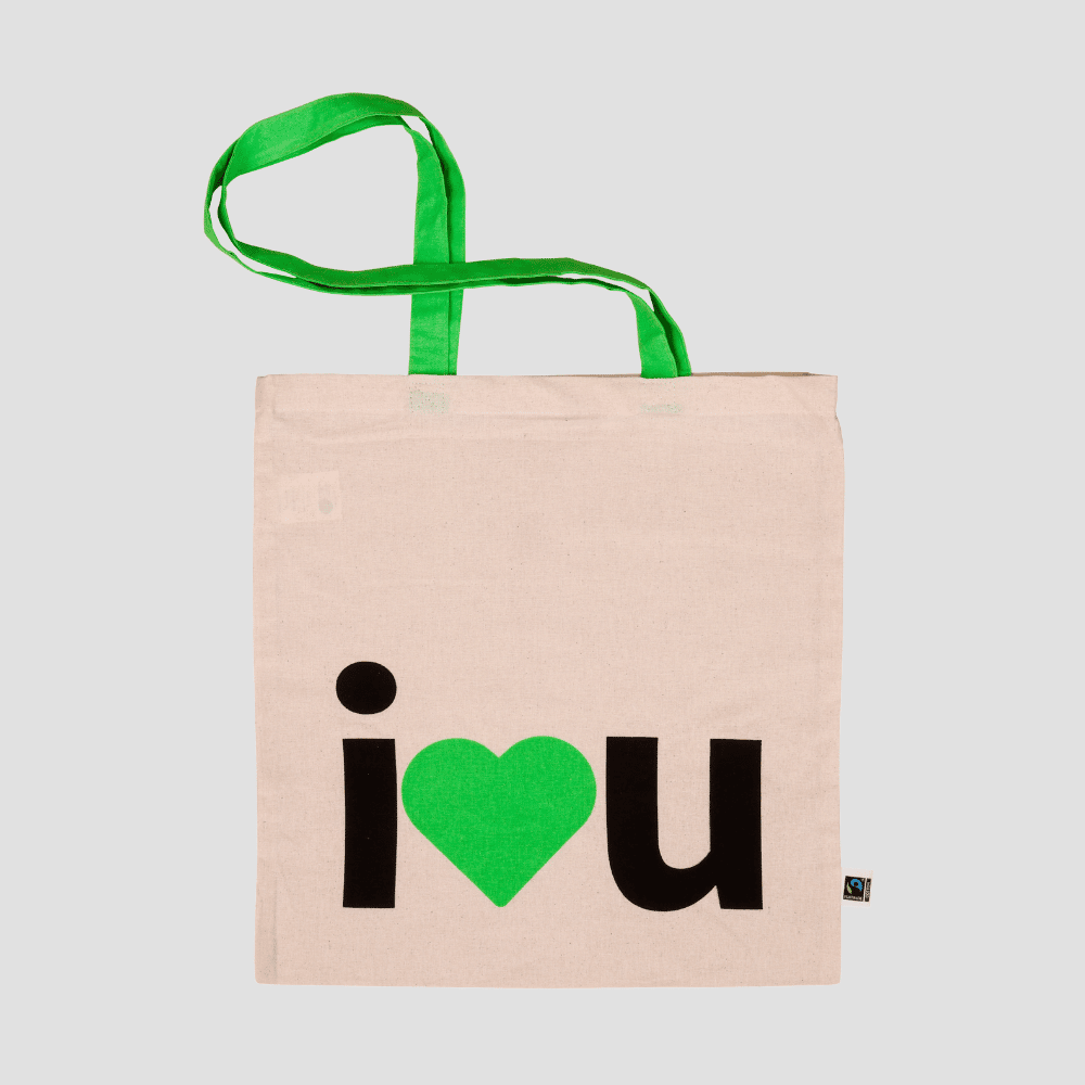Fairtrade Baumwolltasche mit farbigen Henkeln