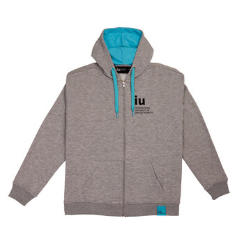 Hoodie Zipper gray with colored cord | Buy online in IU Shop