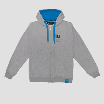Hoodie Zipper gray with colored cord | Buy online in IU Shop