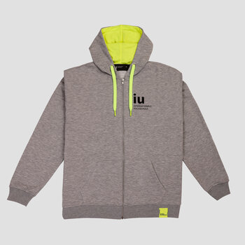 Hoodie Zipper grau mit farbiger Kordel | Online kaufen im IU Shop