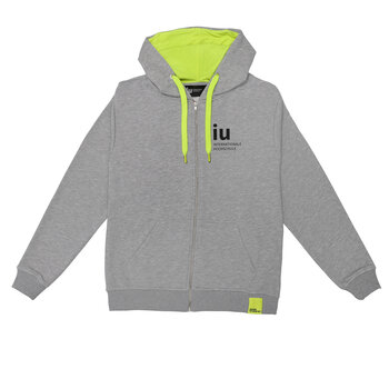 Hoodie Zipper gray with colored cord | Buy online in IU Shop
