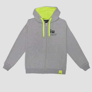 Hoodie Zipper grau mit farbiger Kordel | Online kaufen im IU Shop