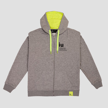 Hoodie Zipper grau mit farbiger Kordel | Online kaufen im IU Shop