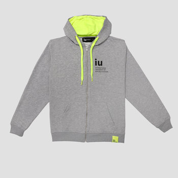 Hoodie Zipper grau mit farbiger Kordel | Online kaufen im IU Shop