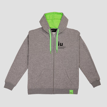 Hoodie Zipper grau mit farbiger Kordel | Online kaufen im IU Shop