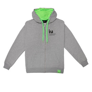 Hoodie Zipper gray with colored cord | Buy online in IU Shop