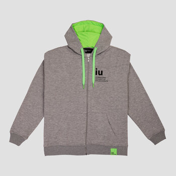 Hoodie Zipper grau mit farbiger Kordel | Online kaufen im IU Shop