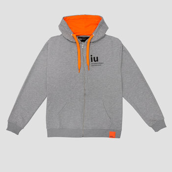Hoodie Zipper gray with colored cord | Buy online in IU Shop