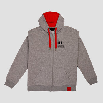 Hoodie Zipper grau mit farbiger Kordel | Online kaufen im IU Shop