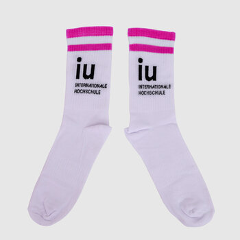 IU Socken, weiß, pink